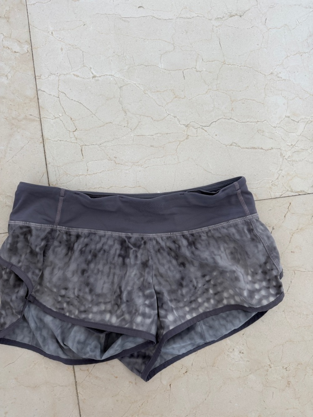 lululemon athletica Women's Gray Patterned Athletic Shorts